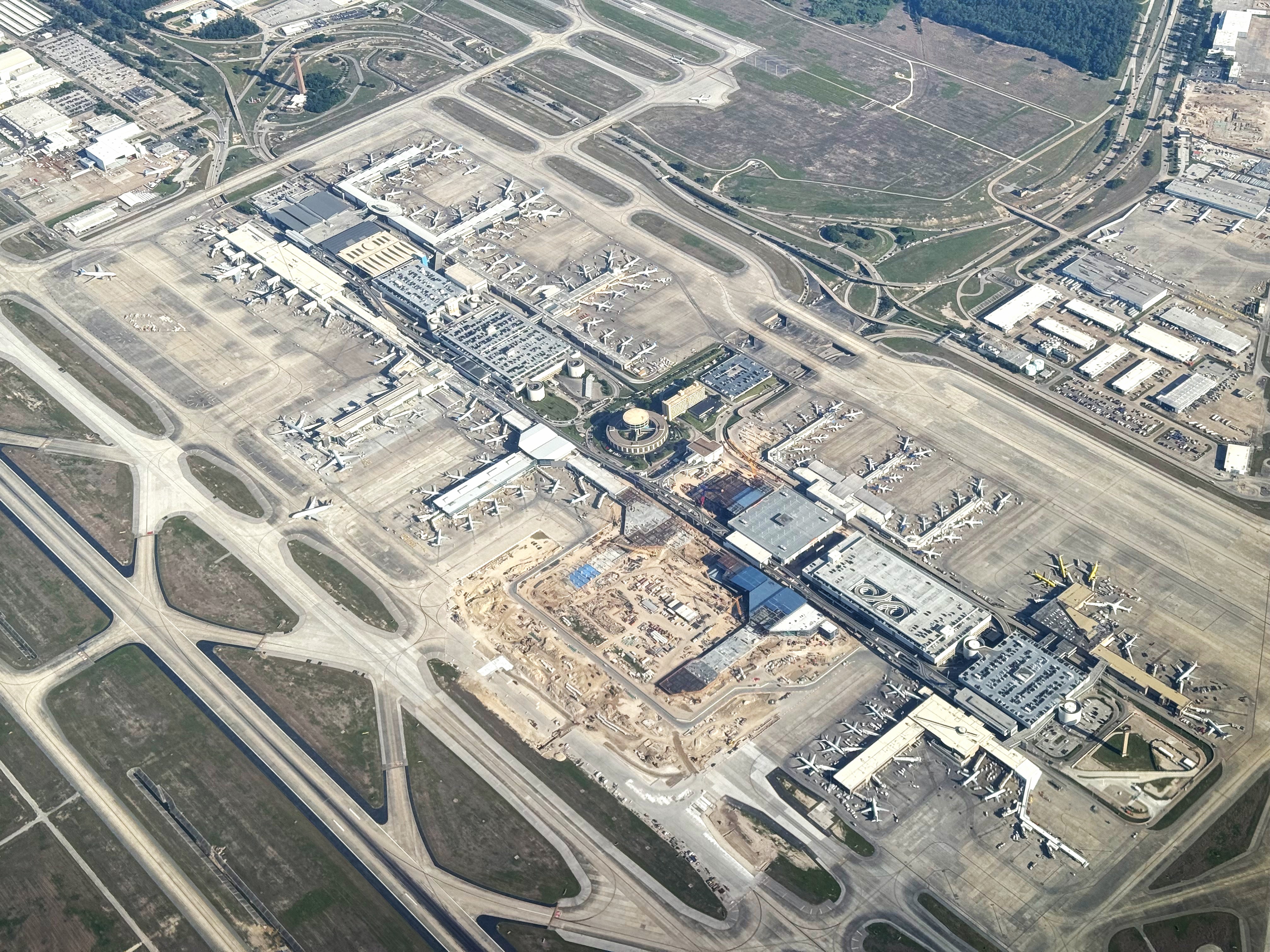 Aerial view of IAH airport